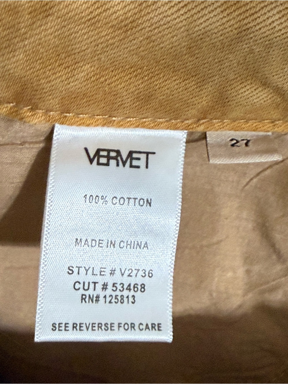 Vervet Kiss of California Crop Flare Distressed Jeans Tan Size 27 NWT - Picture 6 of 11